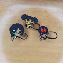 Load image into Gallery viewer, PowerPuff Girls Straw Toppers (3) – Standard Straw Size
