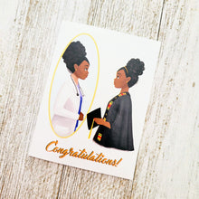 Load image into Gallery viewer, RBZ + Vashti Harrison Melanin Magic Healthcare or Nursing Graduate Card - Mini Size with Envelope

