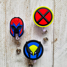 Load image into Gallery viewer, Magneto Helmet Medallion Logo Retractable Badge Reel
