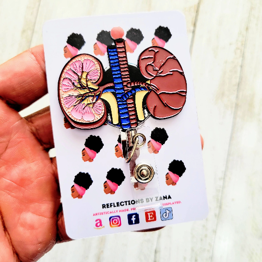 Anatomical Kidney Retractable Badge Reel – Reflections By Zana
