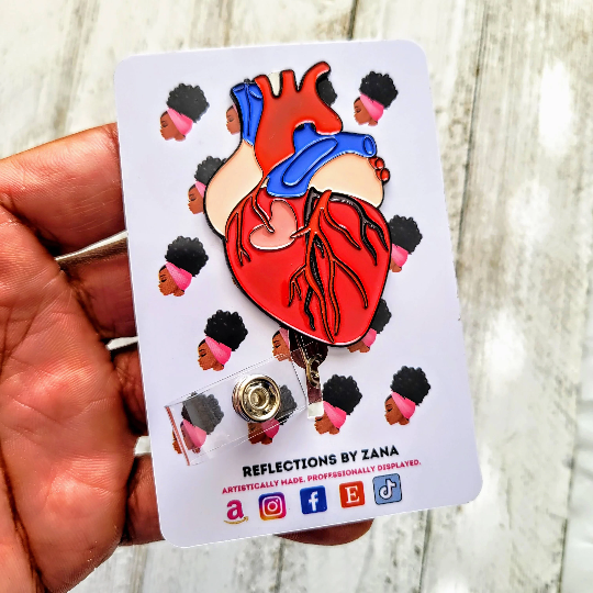 Anatomical Heart Retractable Badge Reel – Reflections By Zana