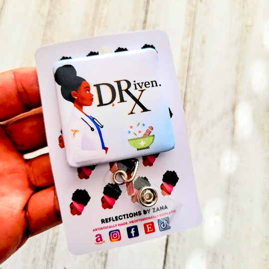 2) DRiven Pharmacist Custom Retractable Badge Reel ID Holder