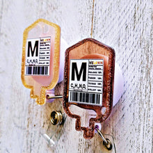 Load image into Gallery viewer, Sparkling + Liquid Melanin IV Bag Set Retractable Badge Reel Bundle
