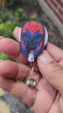 Load and play video in Gallery viewer, Magneto Helmet Medallion Logo Retractable Badge Reel
