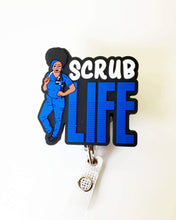 Load image into Gallery viewer, Blue Scrub Life Badge Reel
