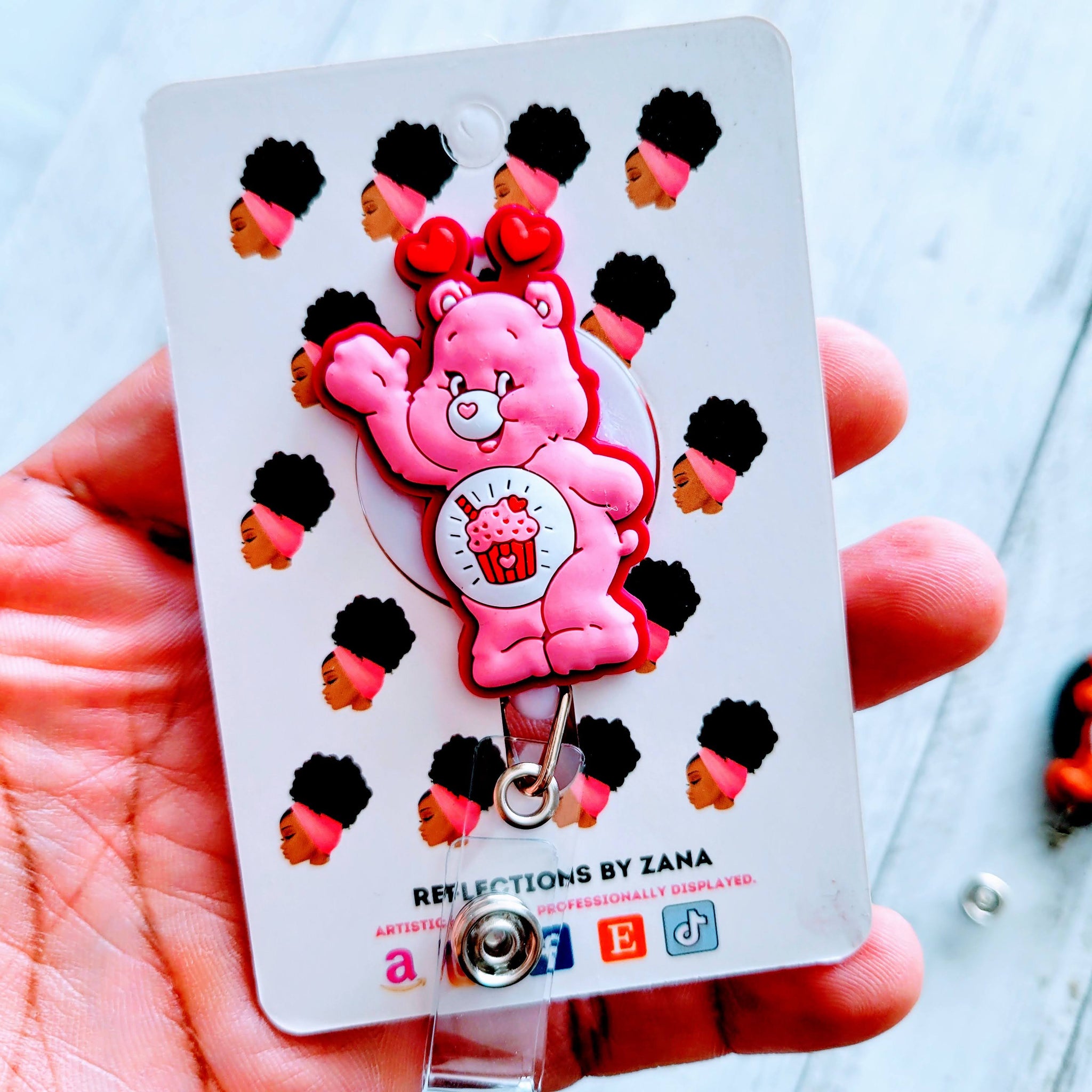 Sweet/Heart Healthcare Bear ID Badge Reel Sweet and Heart Symbol –  Reflections By Zana