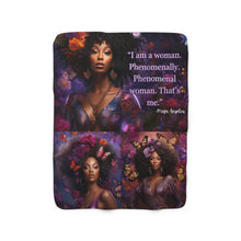 Load image into Gallery viewer, I am Woman! EXTRA LARGE CUSTOM 50in x50in Premium Snug Sherpa Blanket
