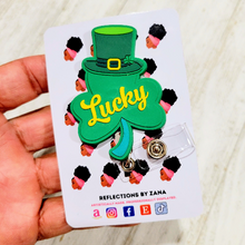 Load image into Gallery viewer, Lucky Shamrock Retractable Badge Reel
