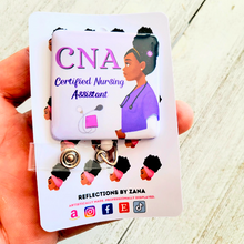 Load image into Gallery viewer, (2) CNA Certified Nursing Assistant Retractable Badge Reel ID Holder
