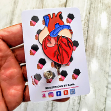 Load image into Gallery viewer, Anatomical Heart Retractable Badge Reel

