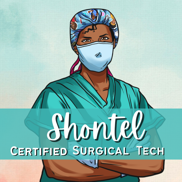 Surgical Scrub Tech ID Retractable Badge Reel