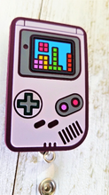 Load image into Gallery viewer, reflections by zana african-american badge retractable id  gameboy badge reel retro handheld id holder vintage gameboy nostalgia original gaming device reel classic gameboy id badge holder 8-bit gaming nostalgia retro gamer retractable badge handheld console-inspired badge reel old-school gaming id holder vintage gameboy retractable reel nostalgic gaming accessory 90s gaming badge reel gamer nostalgia id holder
