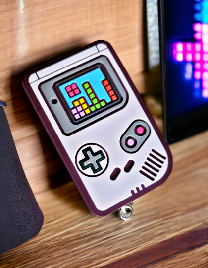 Original Gameboy ID Retractable Badge Reel Old-School Gaming Holder Slide Reel
