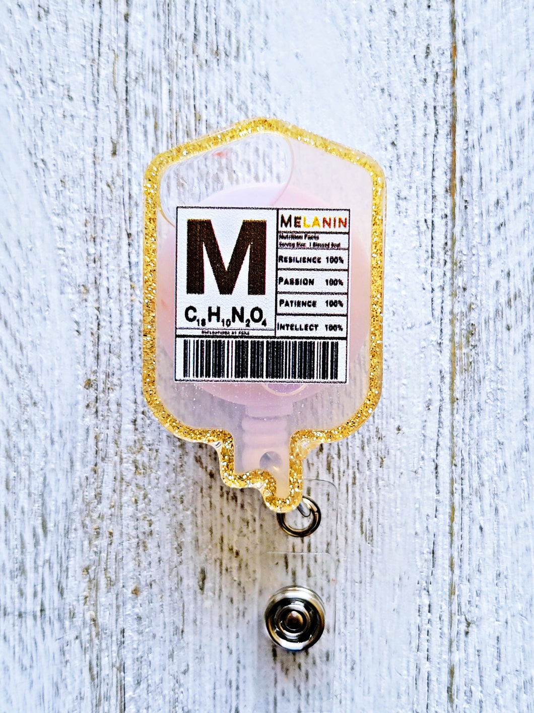 Liquid Melanin IV Bag Retractable Badge Reel