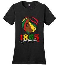 Load image into Gallery viewer, Juneteenth Black, Red, Yellow Women&#39;s Jersey Tank, V-Neck or Crew Neck Tees
