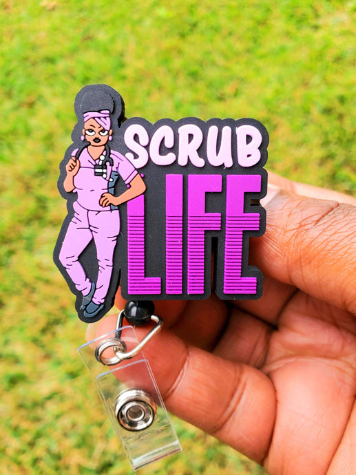 Purple Scrub Life Badge Reel