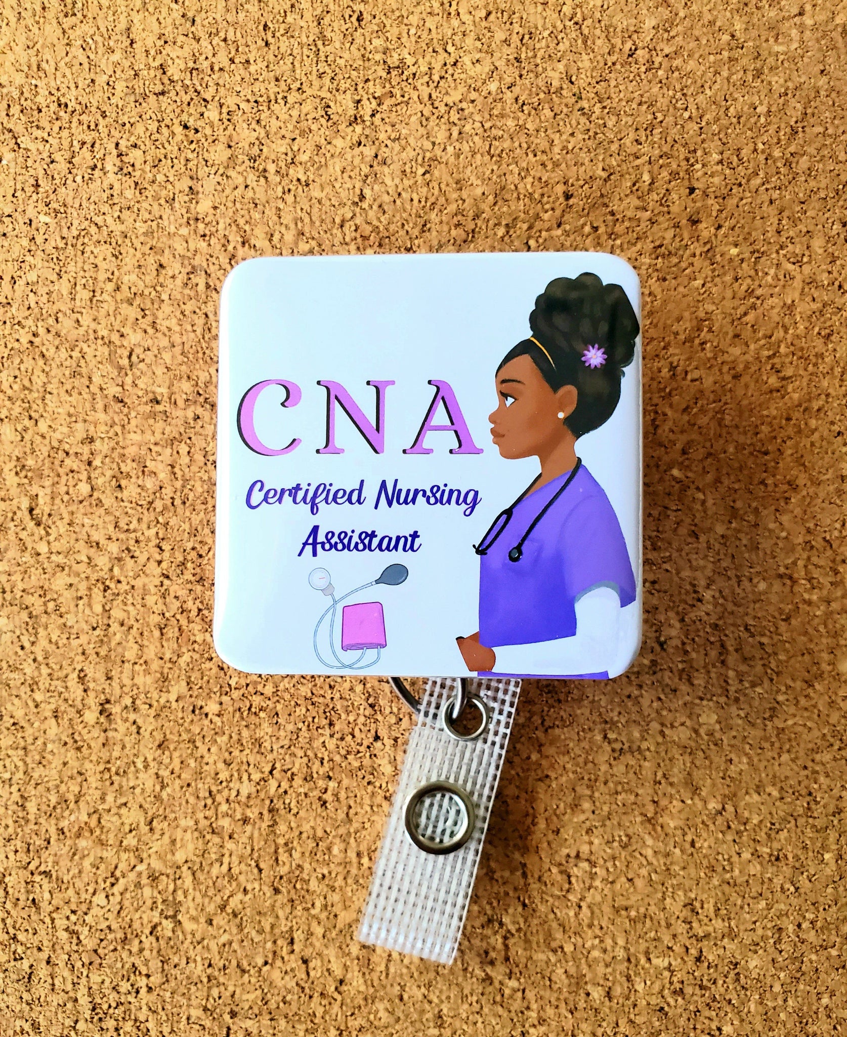 (2) CNA Certified Nursing Assistant Retractable Badge Reel ID Holder