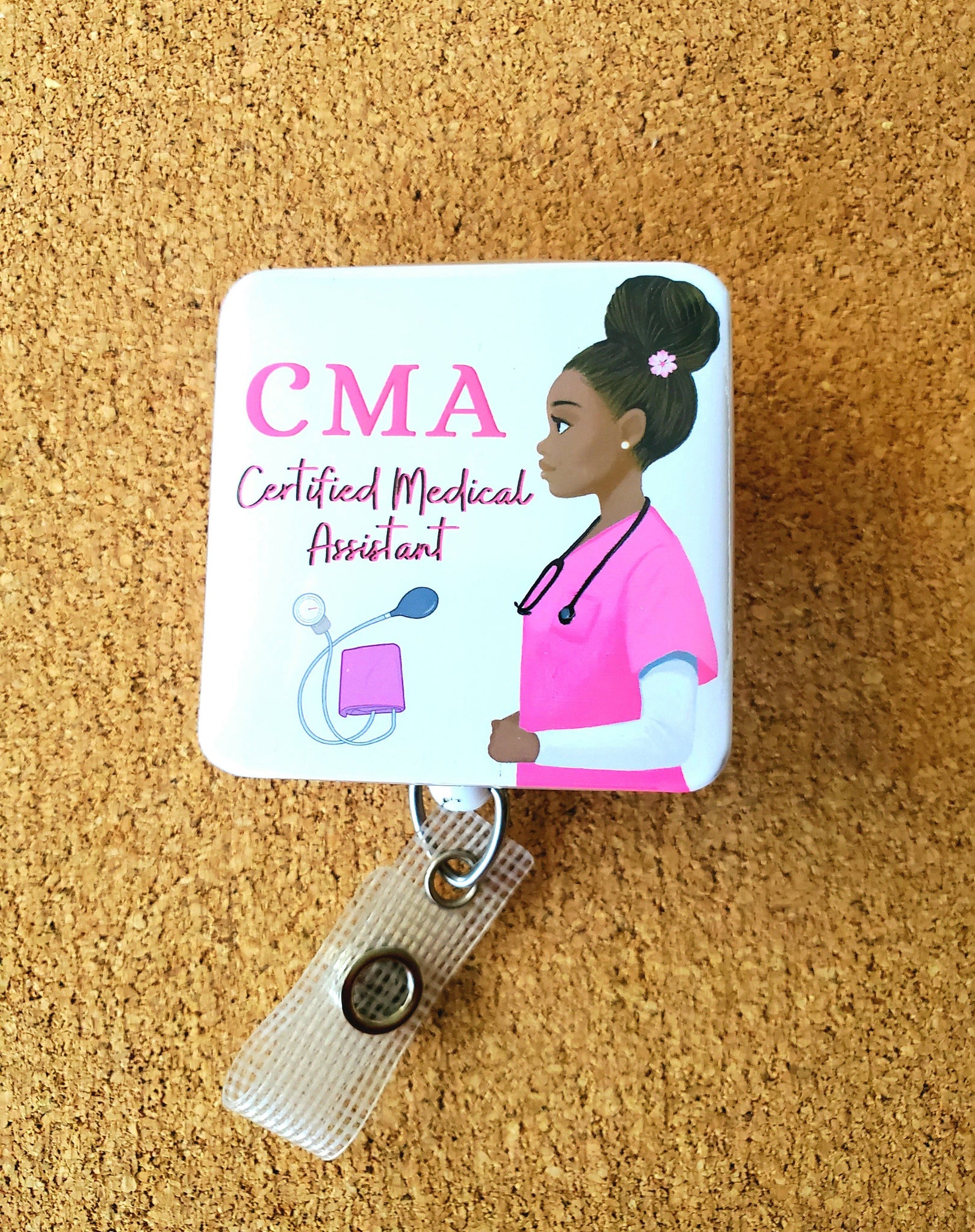(2) CMA Retractable Badge Reel ID Holder Slide Reel/Belt Clip