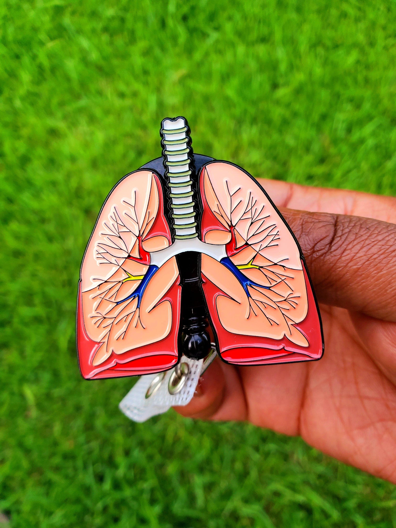 Anatomical Lungs Retractable Badge Reel