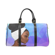Load image into Gallery viewer, Bold in Blue &amp; White Zana Small Travel Duffle Bag - Reflections By Zana
