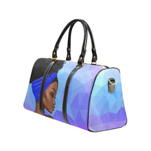 Load image into Gallery viewer, Bold in Blue &amp; White Zana Small Travel Duffle Bag - Reflections By Zana
