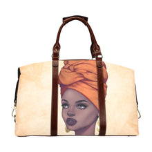 Load image into Gallery viewer, Queen Zara Gold Double Clasp Large Travel Bag - Reflections By Zana
