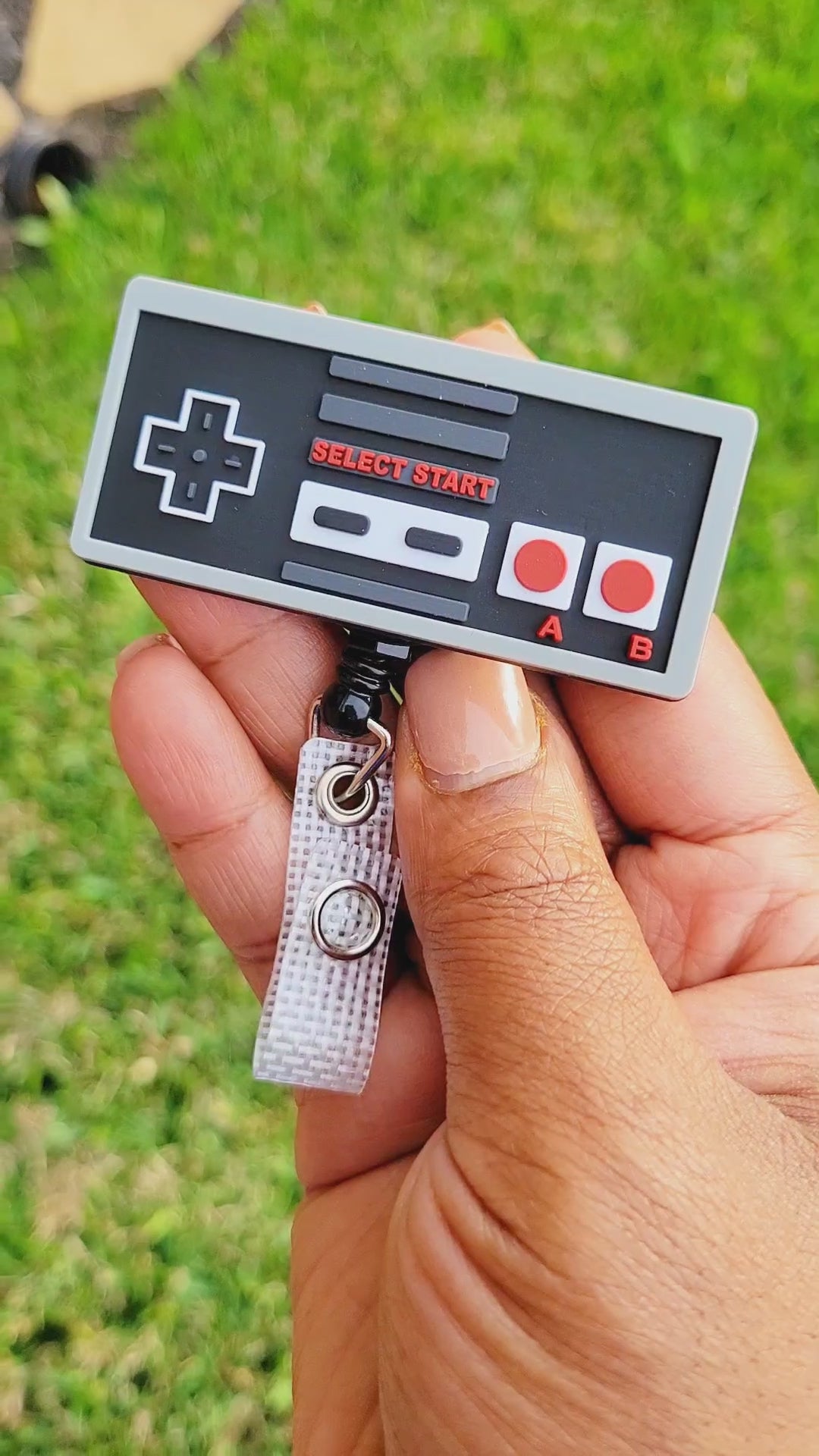 Original Nintendo Nostalgia Controller ID Retractable Badge Reel