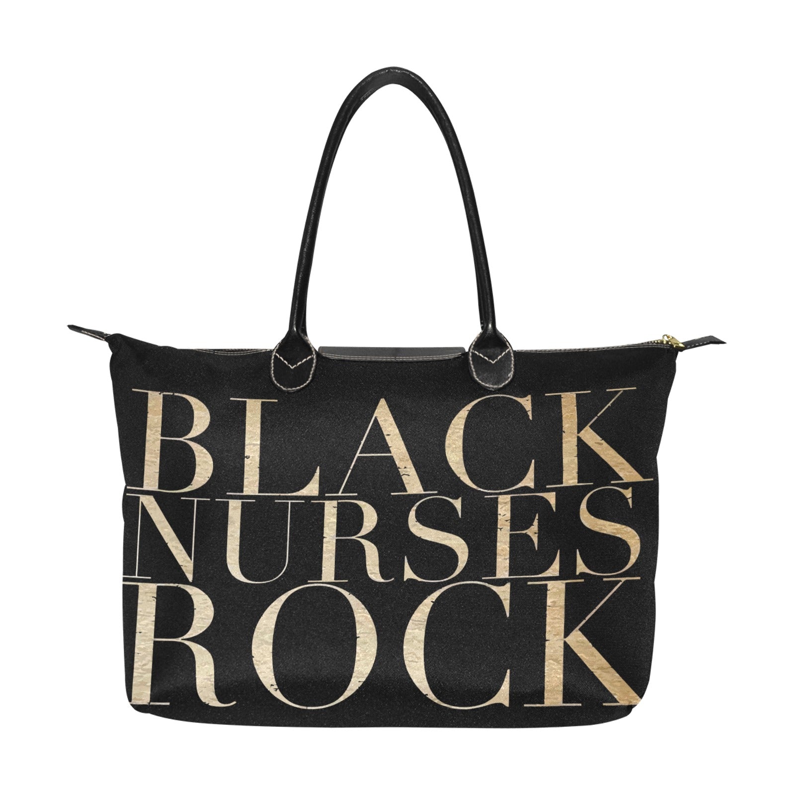 New Deluxe Black Nurses Rock Shoulder Tote