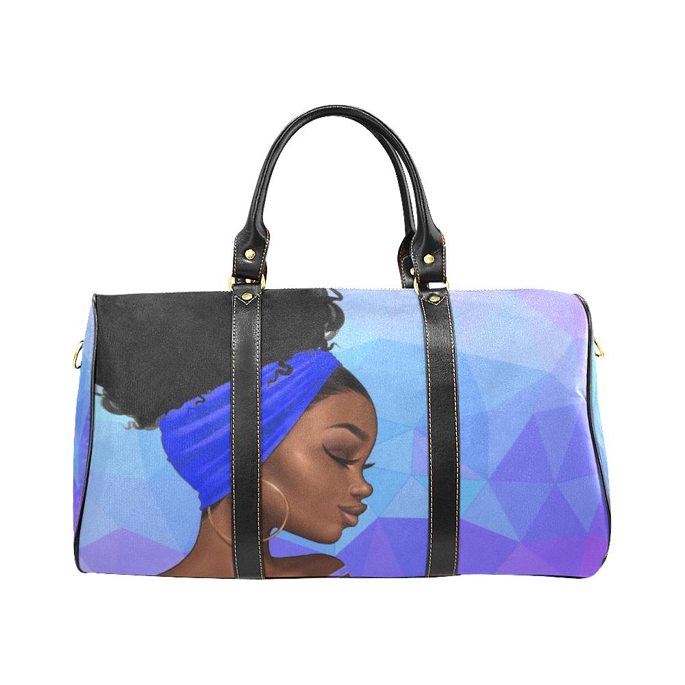 Bold in Blue & White Zana Small Travel Duffle Bag - Reflections By Zana