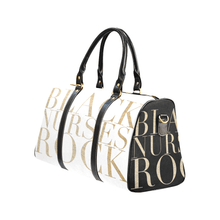 Load image into Gallery viewer, Exclusive Black Nurses Rock Swag Duffel Bag in White &amp; Gold - Reflections By Zana

