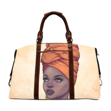 Load image into Gallery viewer, Queen Zara Gold Double Clasp Large Travel Bag - Reflections By Zana
