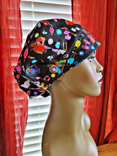 Load image into Gallery viewer, Black Bouffant Surgical Scrub Hat

