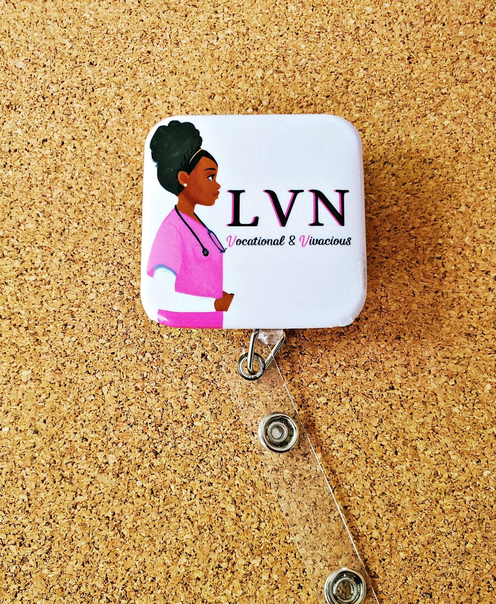 I'a a LVN (Nurse) Because I Care BLUE Retractable Reel ID