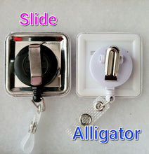 Load image into Gallery viewer,  Slide And Alligator Badge Reel Clip
